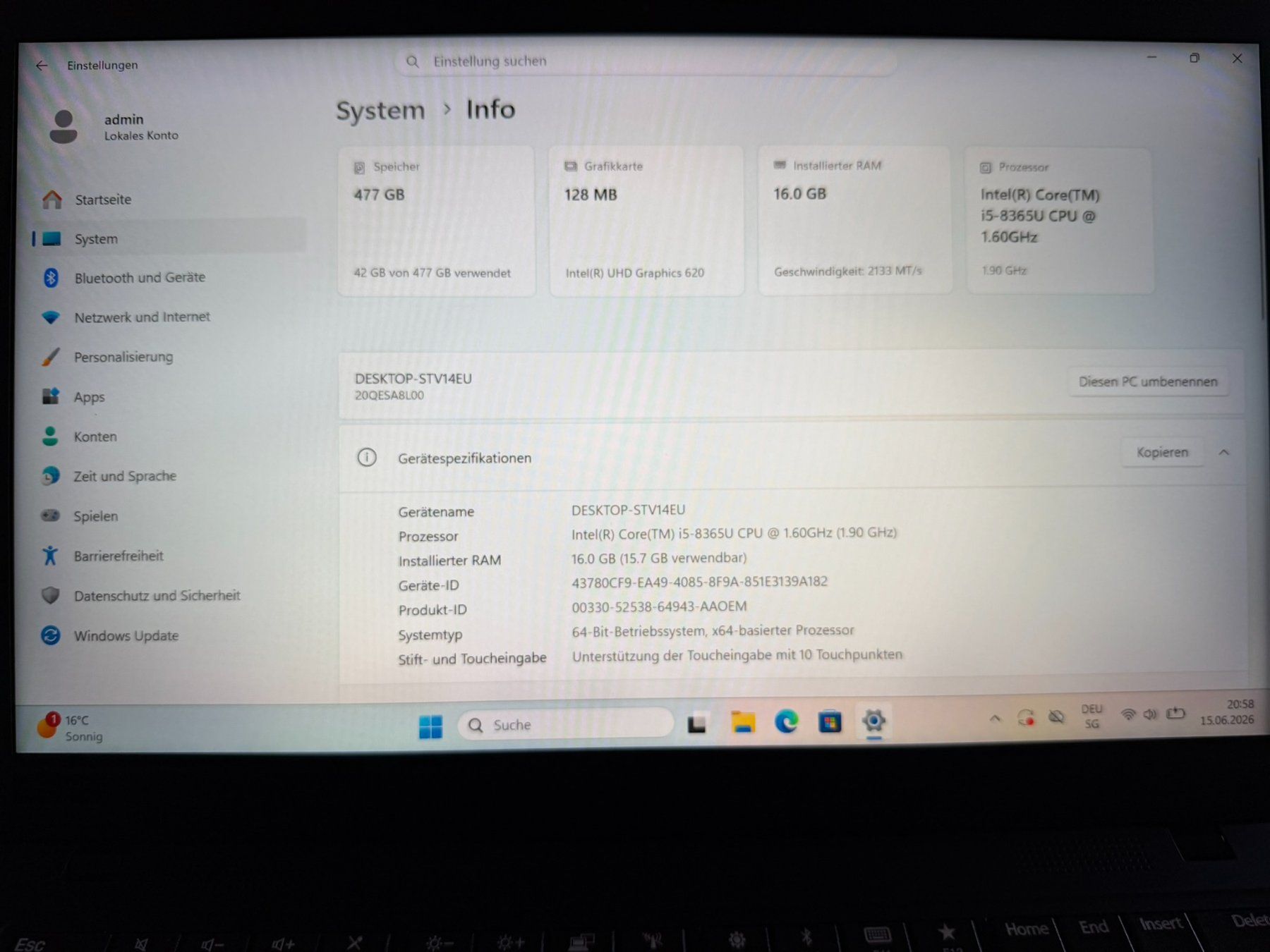 Lenovo Notebook: Lenovo X1 Carbon Gen 7 Touchscreen – Usato da St. Gallen venduto da dmkiraly 5