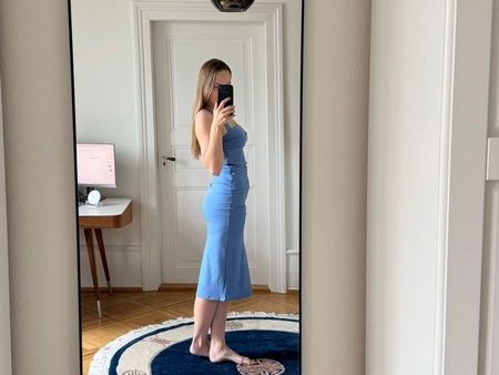 Zara Midi blue dress