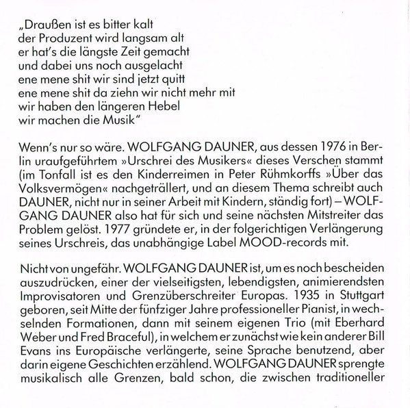 CD: Wolfgang Dauner [MOOD] include "Don't Change Me" – Usato da Unterbäch venduto da boolic 2