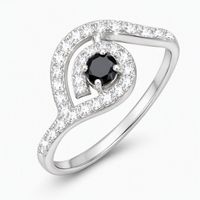 Ring Silber 925 schwarzer Zirkonia je Gr. 54 & 56 & 58