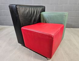 Designer Ledersessel 3-Color Leather Chair Armchair Eckstuhl
