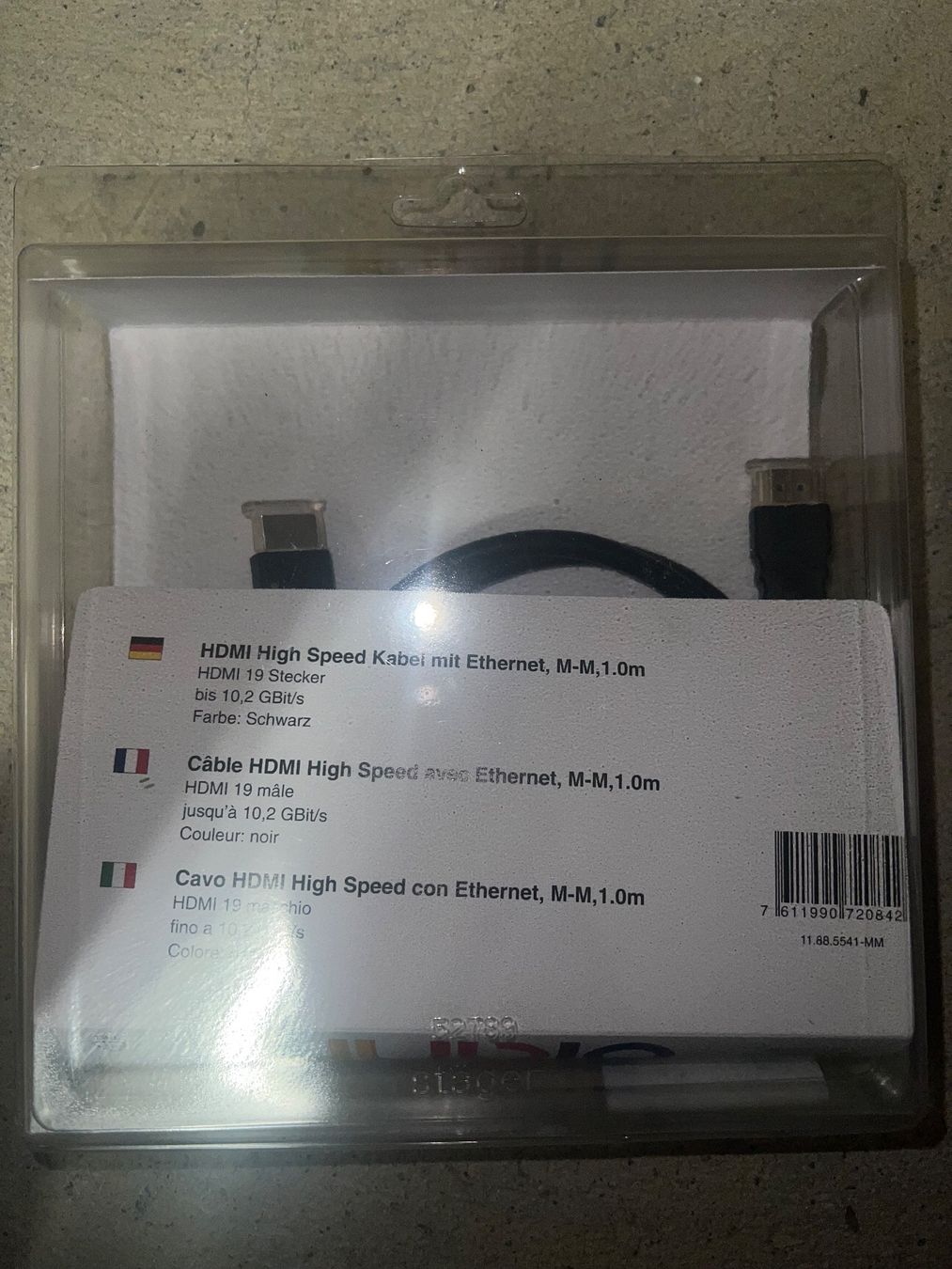 Cavi: Neues HDMI High Speed Kabel mit Ethernet, 1m, Schwarz – Nuovo e nell'imballaggio originale da Bottenwil venduto da topshop 1
