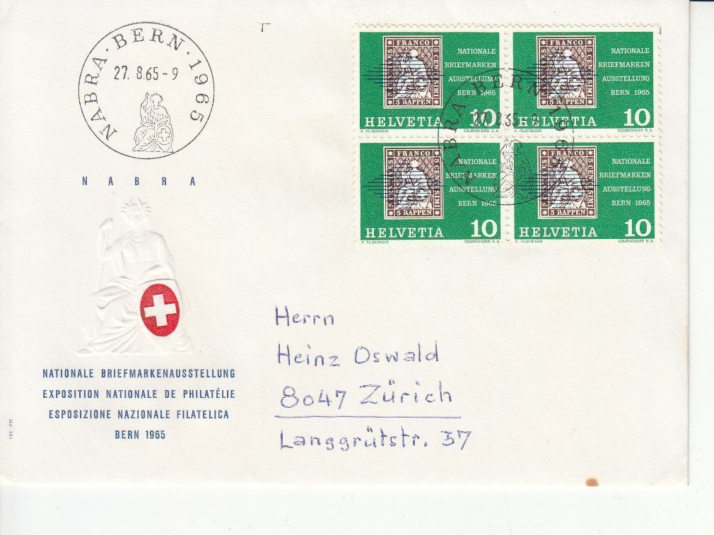 Tutti i francobolli: NABRA Bern 1965 4 Briefe – Usato da Bürglen TG venduto da StampGraf 1