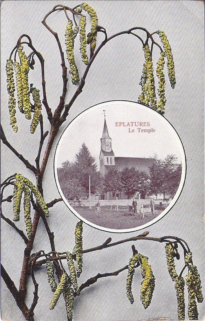 Cartoline postali: LES EPLATURES, carte fenêtre avec le temple – Nuovo (secondo la descrizione) da Les Verrières venduto da Scampi0