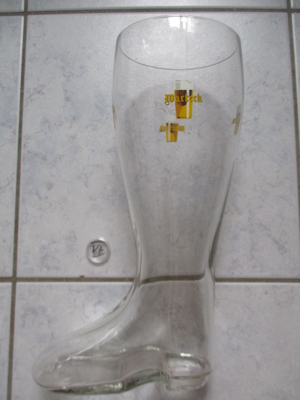 Warteck Gläser: 2 Liter Bierkrug Stiefel, Warteck Basel – Gebraucht aus Birsfelden von alles-muss-raus