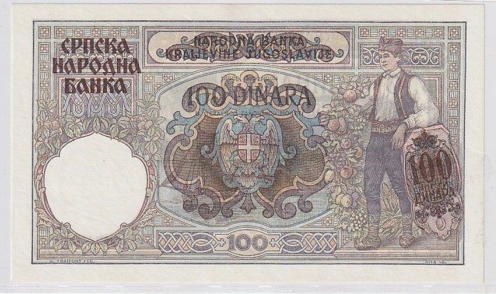 Banconote: 100 DINARA - ANNO 1941 - JUGOSLAVIA – Nuovo (secondo la descrizione) da CHIASSO venduto da Rochelle59. 1