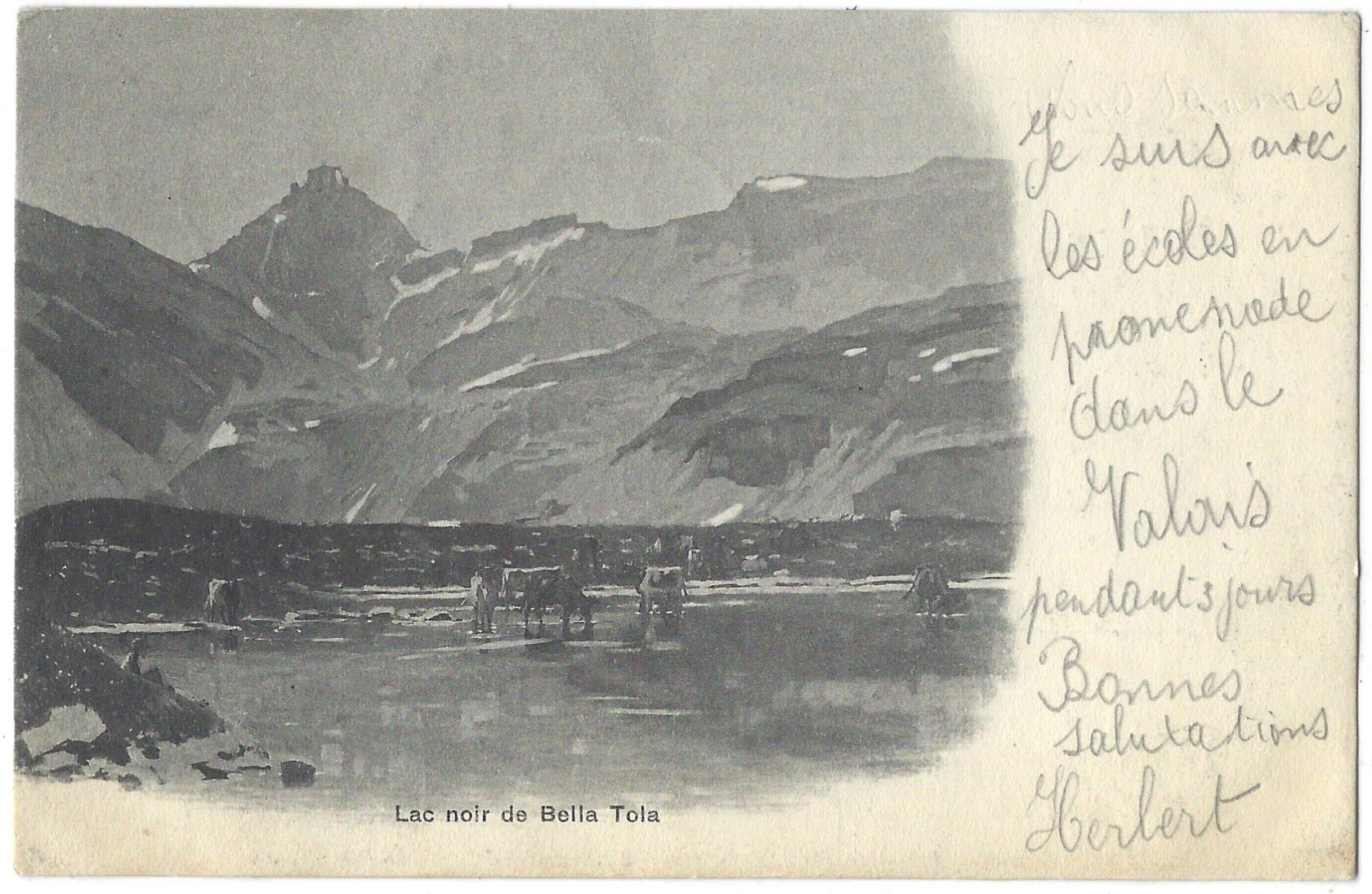 Cartoline postali: Lac  noir  de  Bella  Tola – Usato da Bütschwil venduto da Jackson1A