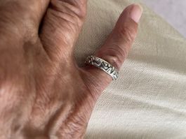 Silberring Vintage mit Fantasieornament, gest. 925,