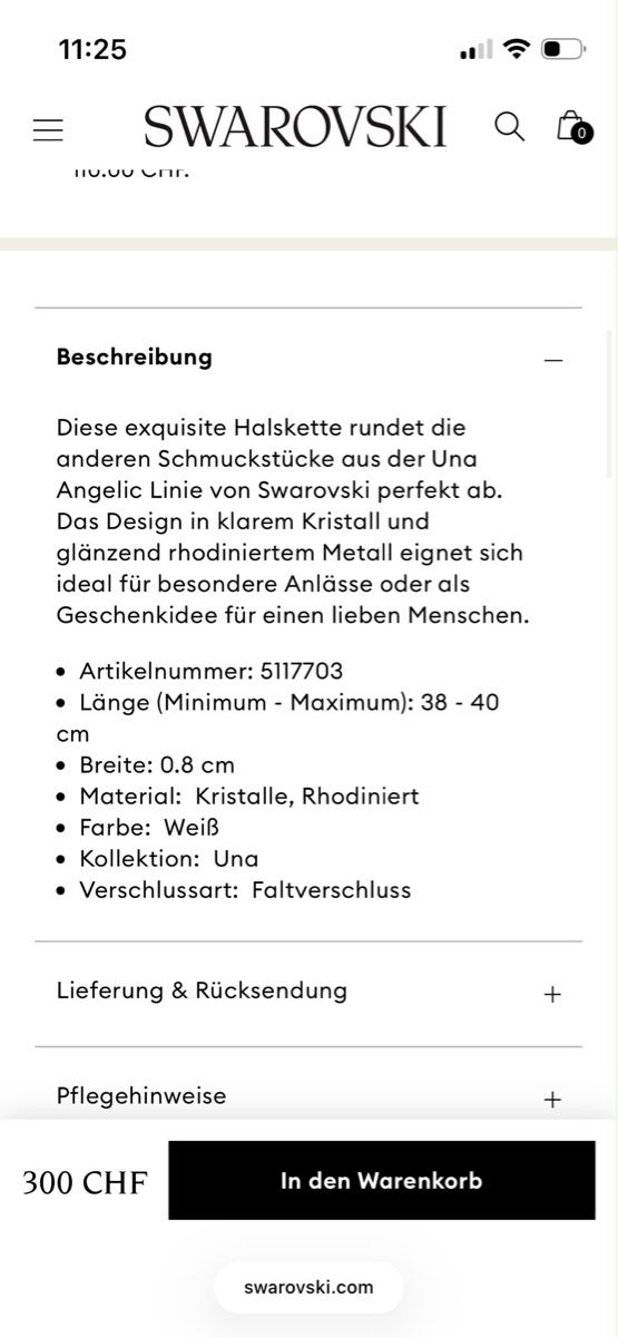 Swarovski Catenine: Swarowski Una Angelic Halskette – Usato da Aarau venduto da mat_9kvv 6