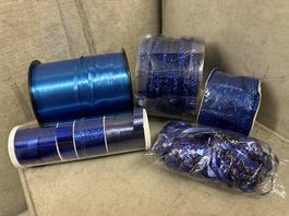 6x set of blue ribbons 💙 Geschenksband Schleife Mache blau