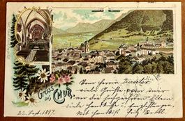 Gruss aus Chur - Litho 1897... Schön !