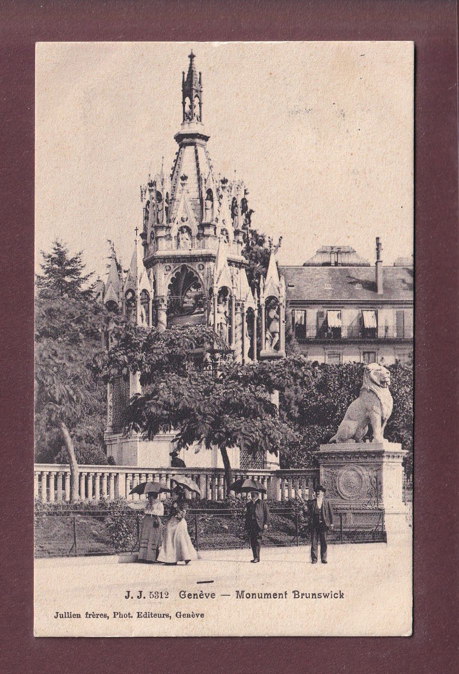 Ansichtskarten: GENEVE - Monument Brunswick - Gens - 1906 – Gebraucht aus Pully von nicecards