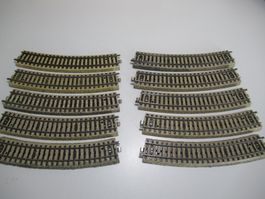 10 Stück. Gebogene Gleisstücke 5206, Märklin H0