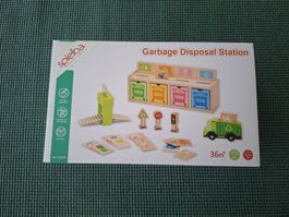 Spielba Holz Spielzeug Abfallentsorgung Station 36m+ Neu OVP