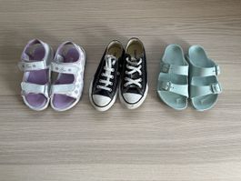 Kinderschuhe 3er Set: Birkenstock, Converse, Sandalen