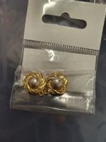 Anhänger mit Glasperle ca. 16mm, 2 Stück/Packung vergoldet