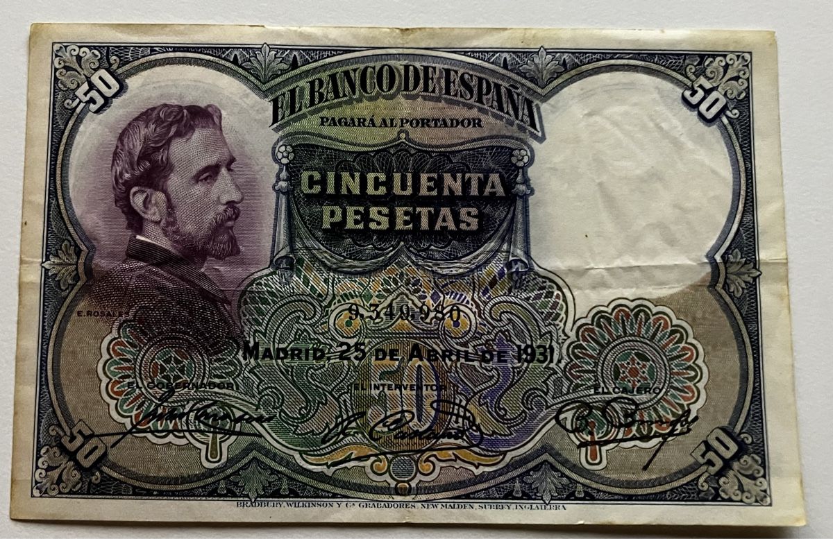 Banconote: Spanien 50 Pesetas 1931 – Usato da Algetshausen venduto da Carrhard