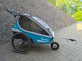 Qeridoo Veloanhänger Kidgoo 2 für 2 Kinder mit babyschale