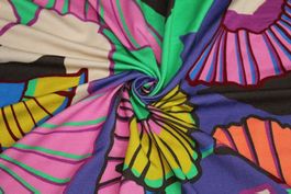 Stoff Viscosejersey Blumen