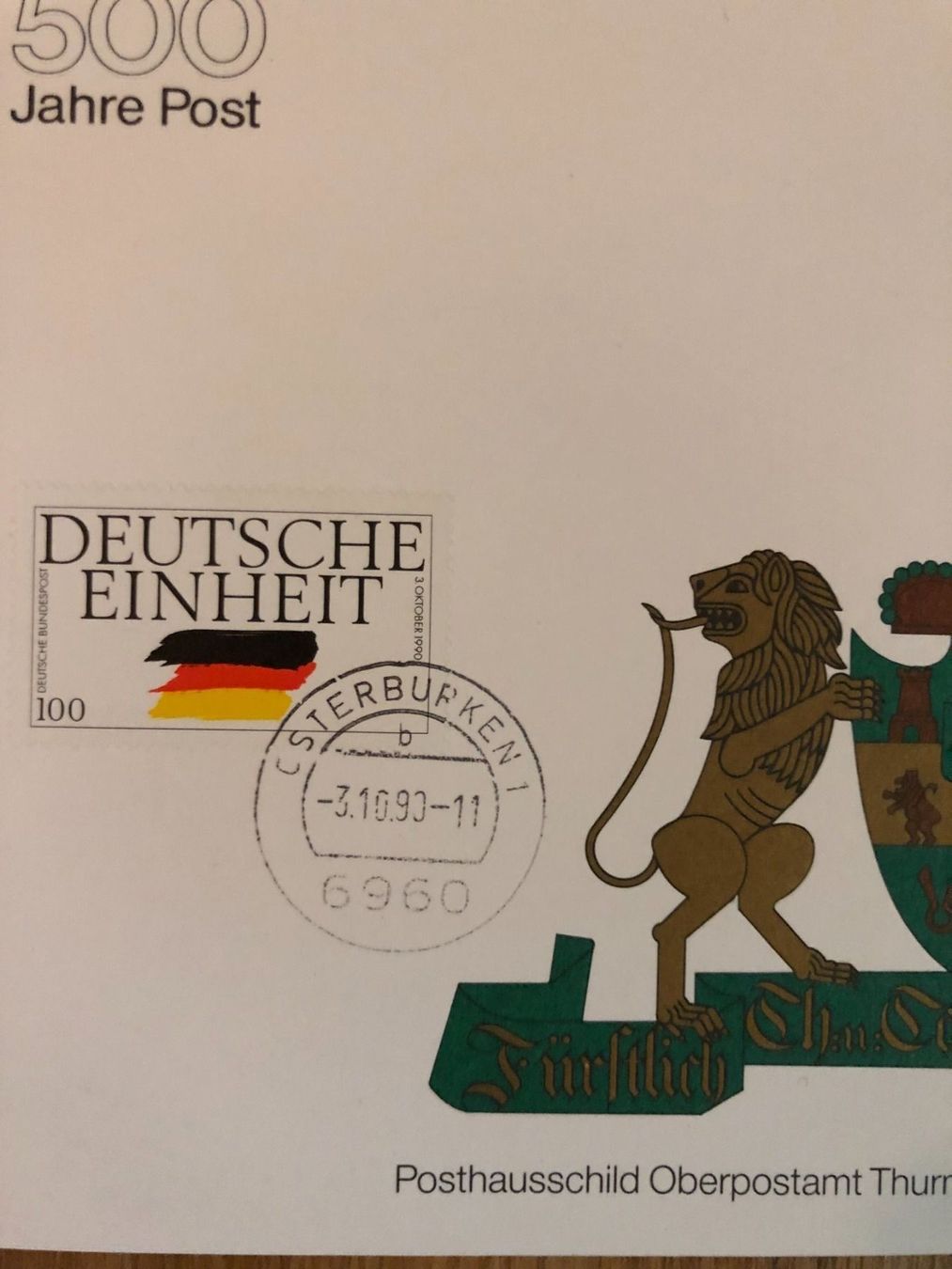 Alle Briefmarken: 2 Erinnerungskarten "Tag der Deutschen Einheit" 90 – Neu (gemäss Beschreibung) aus Landquart von interesse63 1