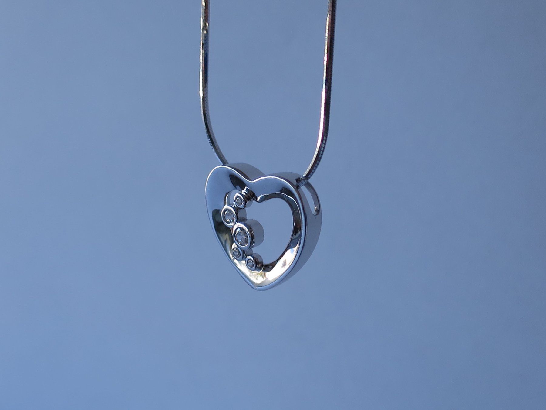 Catenine: SILBER Kette mit Zirkonia Anhänger – Nuovo (secondo la descrizione) da Thun venduto da Chrabu 2