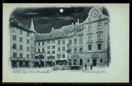 Mondschein-AK Schaffhausen, Frohnwaagplatz