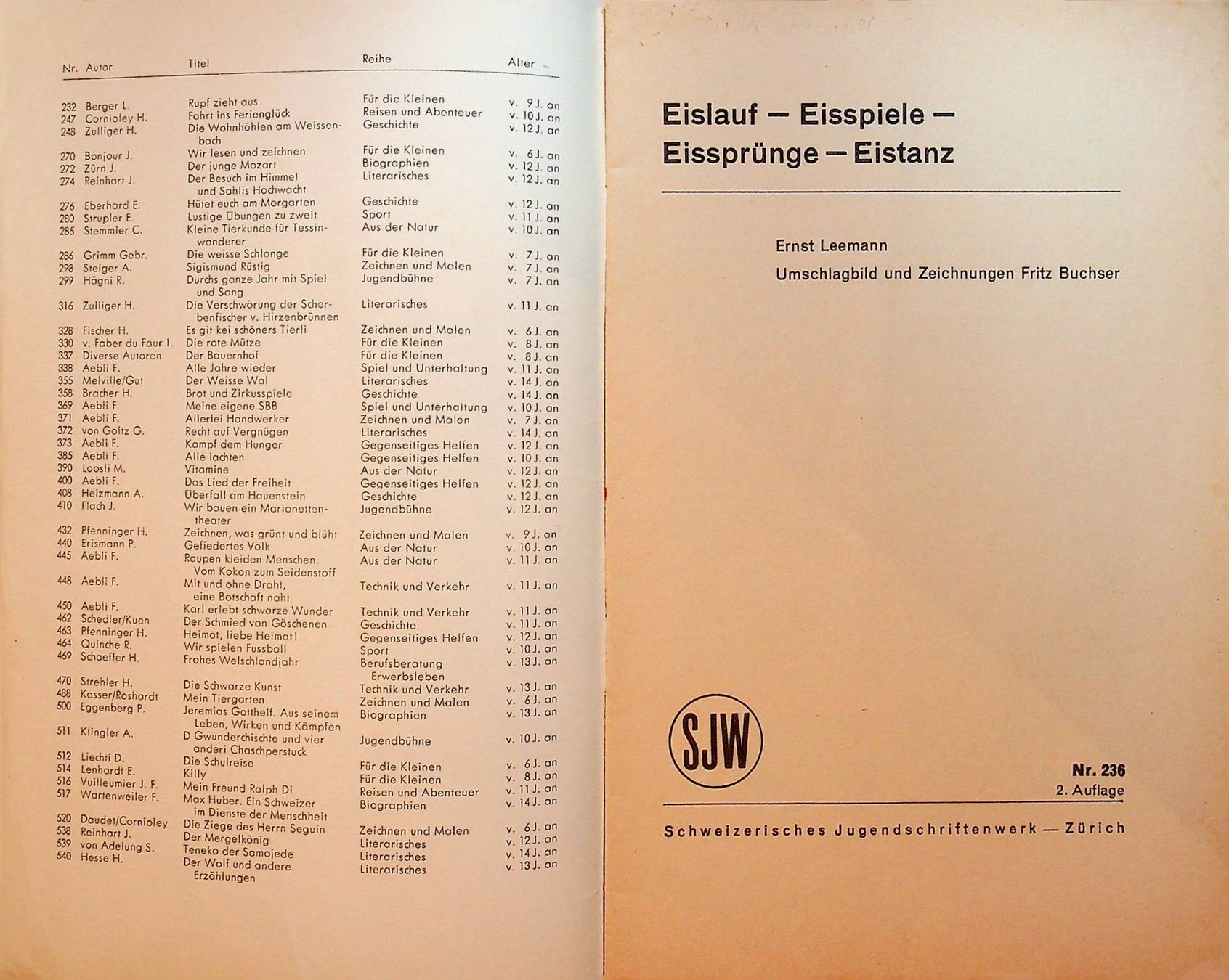 Libri: SJW 236  E. Leemann Eislauf Eisspiele Eis.... 2. Aufl.o.J. – Usato da Reitnau venduto da Zaomir 5