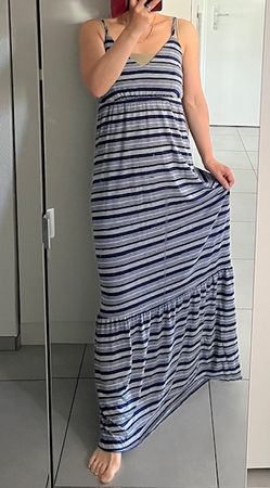 Angenehmes maximakleid - Baumwolle/ Viskose/ elastische Gr S