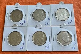 5 Reichsmark Serie 1938