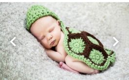 Schildkrötenbabykostüm fürs Fotoshooting