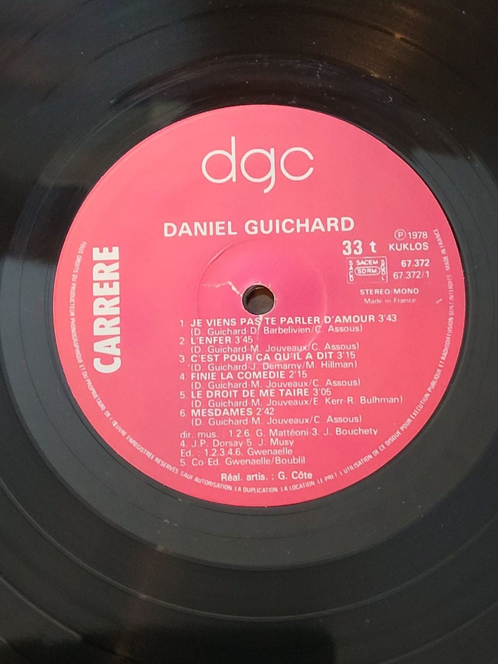 Dischi in vinile: Vinyle Daniel Guichard Carrerre 33t – Usato da La Chaux-de-Fonds venduto da reu_kx5l 3
