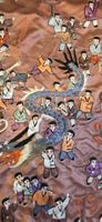 Chinesischer Seiden Wandbehang mit Drachen – handbestickt