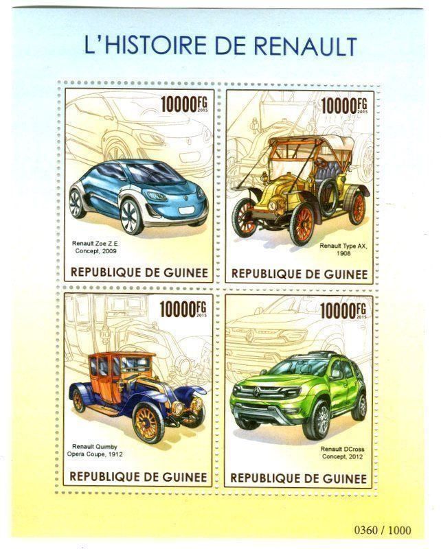 Alle Briefmarken: Block "Renault". Guinea – Neu und originalverpackt aus Basel von Butsch5