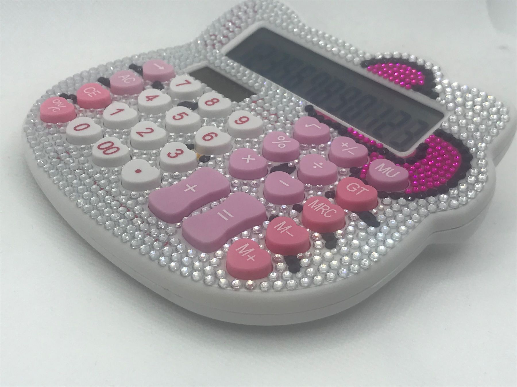 Calcolatrici tascabili: Hello Kitty Rechner, pink, Glitzersteine, neu – Nuovo e nell'imballaggio originale da Niederteufen venduto da mix18 1