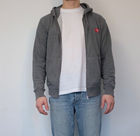 Diesel Hoodie mit Zipper Dunkelgrau Gr. M