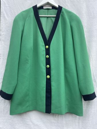 Veste JacquesVert Plus vintage verte et bleue marine