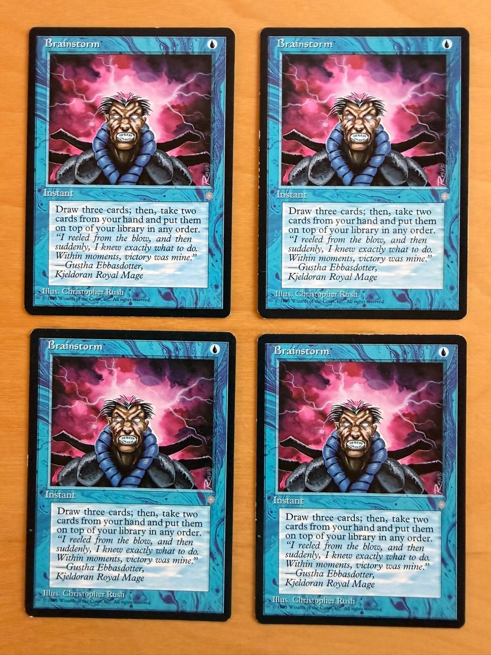 Magic The Gathering Sammelbilder & Trading cards: 4x Brainstorm // Gedankenwirbel / Ice Age / Eiszeit // Magic – Gebraucht aus Binz von Tempelritter