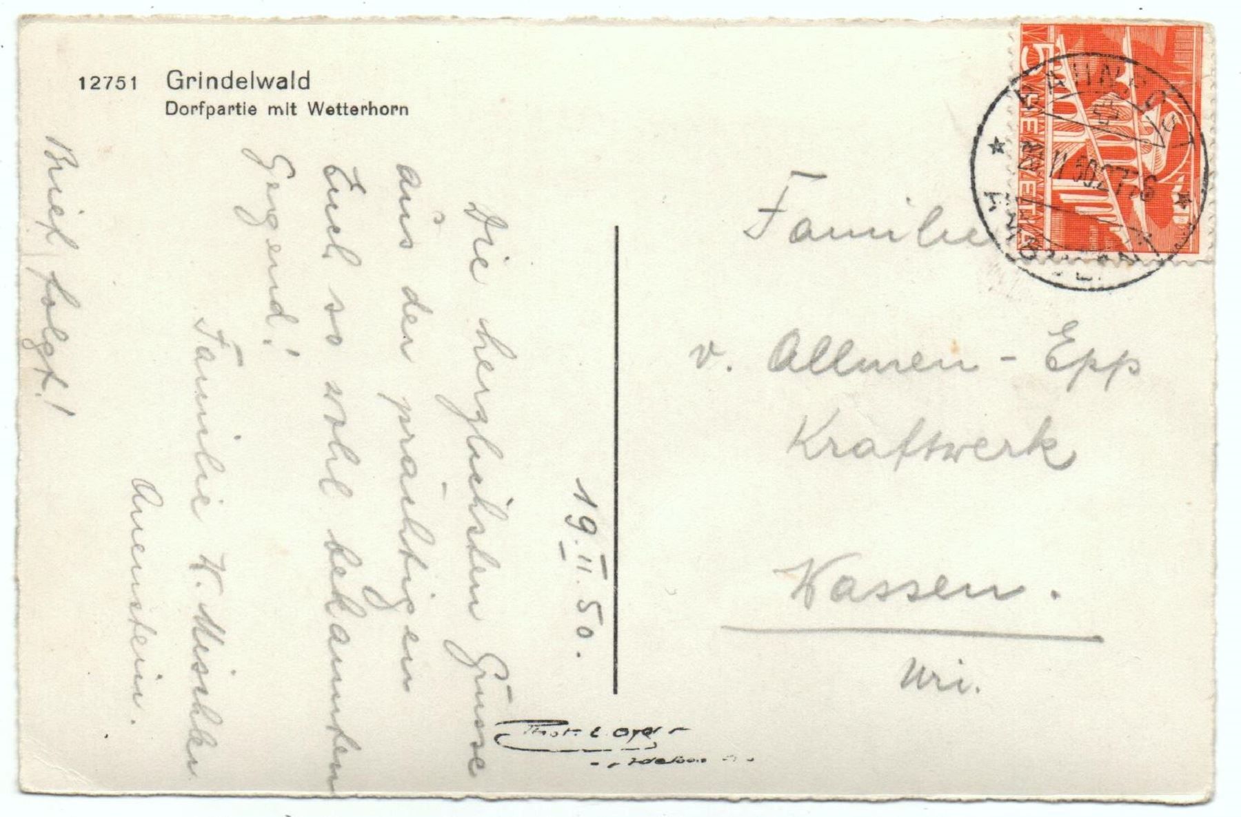 Cartes postales: GRINDELWALD Dorfpartie mit Wetterhorn – D'occasion à Jona par philajona 1