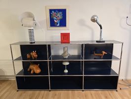 Designer Regal USM Haller 3x3 dunkel blau