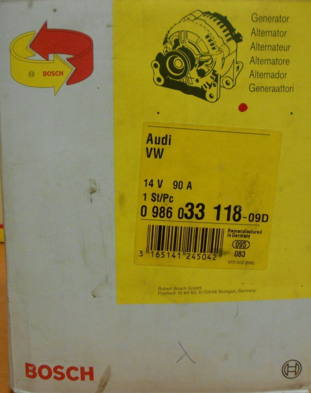 Sonstiges Fahrzeugzubehör: Alternator Bosch für Audi, VW Youngtimer – Neu und originalverpackt aus Altstätten von rapo-glaus