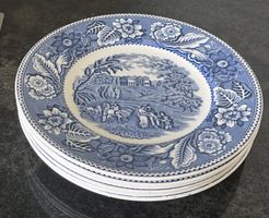 Wood & Sons Burslem England 6 Dessert-Salatteller "Woodland"