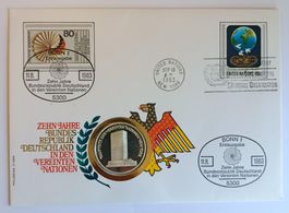 Numisbrief 10 Jahre Deutschland in den Vereinten Nationen