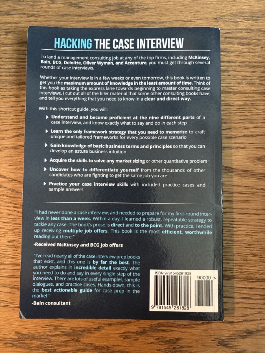 Livres: Buch: Hacking the Case Interview – D'occasion à Zunzgen par ver_27c7 1