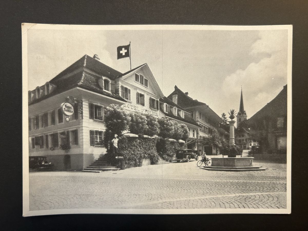 Cartoline postali: Herzogenbuchsee Hotel Sonne – Usato da Fanas venduto da Alessio11