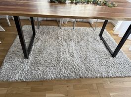 Hochflor Teppich Whisper Beige Größe 140x200 cm