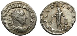 TREBONIANUS GALLUS AR Antoninianus (253 AD). Apoll Salvtari