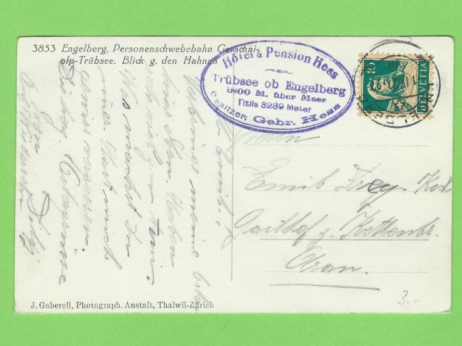 Cartoline postali: Engelberg, Schwebebahn Gerschnialp-Trübsee – Usato da Zürich venduto da t24_de 1