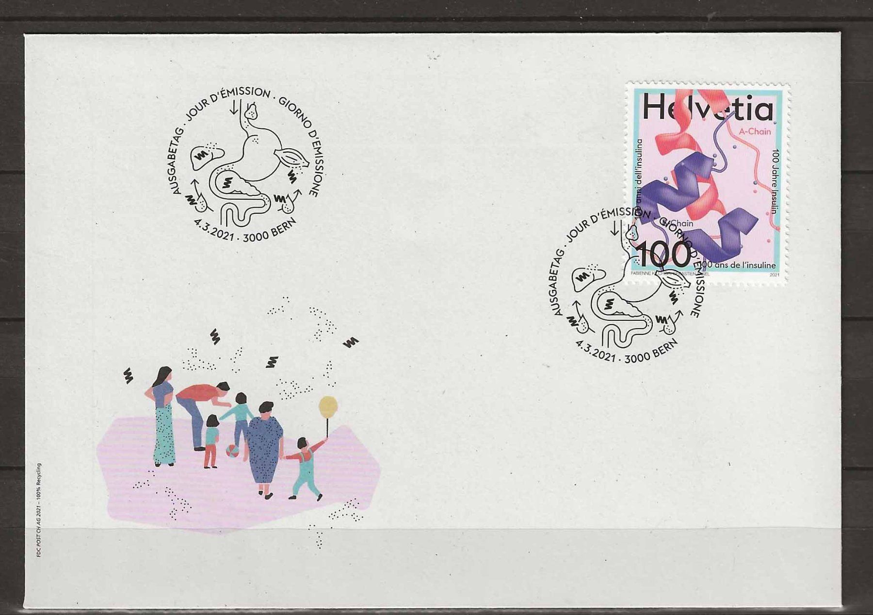 Tutti i francobolli: F1816 - FDC 100 ans de l'insuline – Usato da Trélex venduto da Phil_Albert