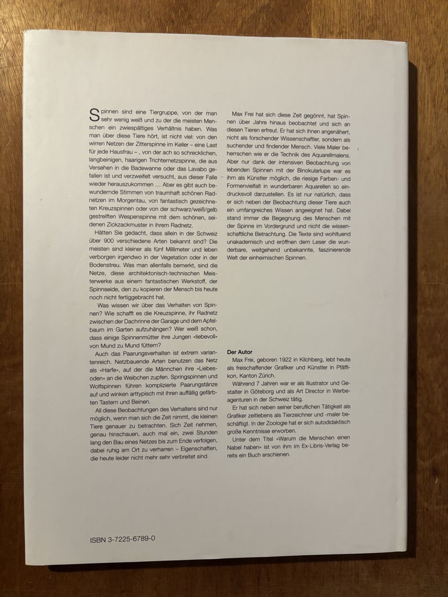 Libri: Max Frei: Begegnungen mit der Spinne – Usato da Zürich venduto da WWehrle 2