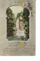 Biel-Bienne, Taubenloch mit Wasserfall , Litho, 1902